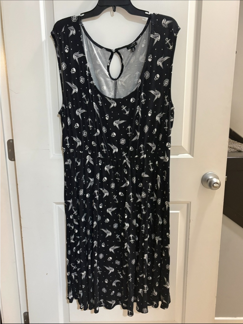 Torrid Black Skull Swallow Tattoo Print Swing Dress Size 2 Rockabilly